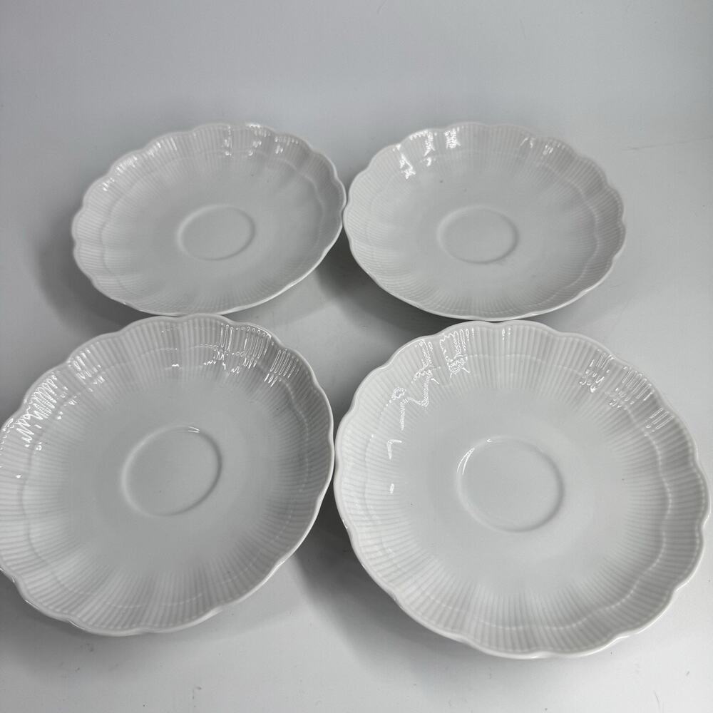 AK Kaiser W. Germany Romantica Set Of 4 White Scalloped Edge 5-1/2" Saucer Plate
